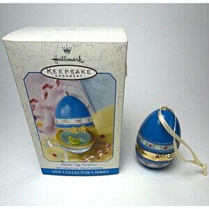 Hallmark Keepsake Easter Egg Surprise Porcelain Hanging Ornament Dated 1999